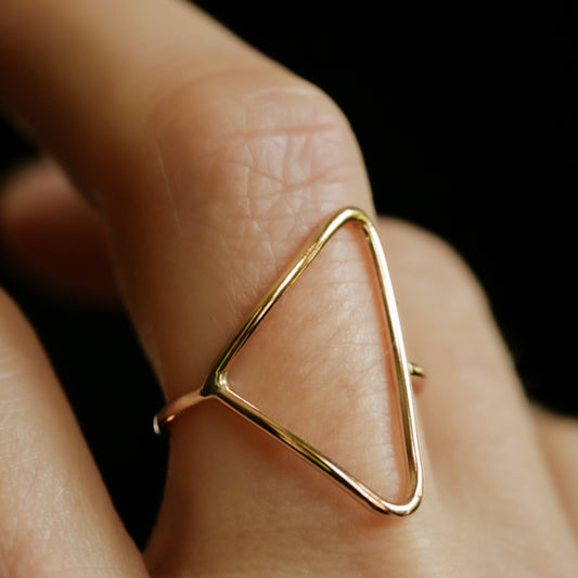 gold triangle ring