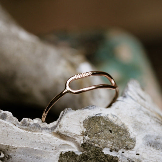 dainty gold oval ring