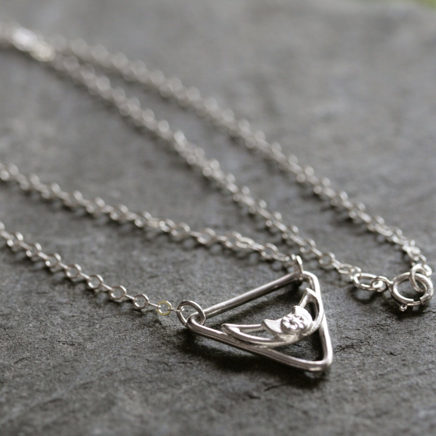 sterling silver moon necklace