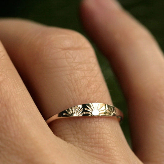 solid gold sun ring