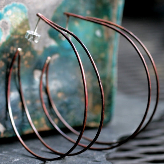 copper hoop earrings