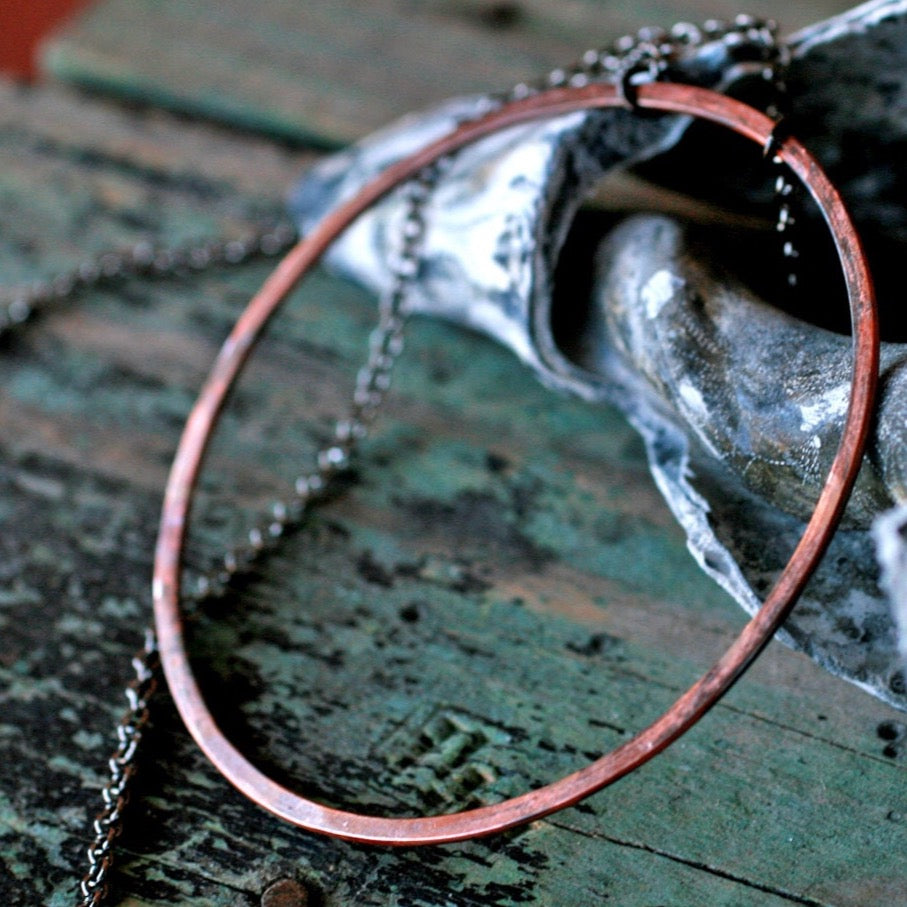 copper circle necklace