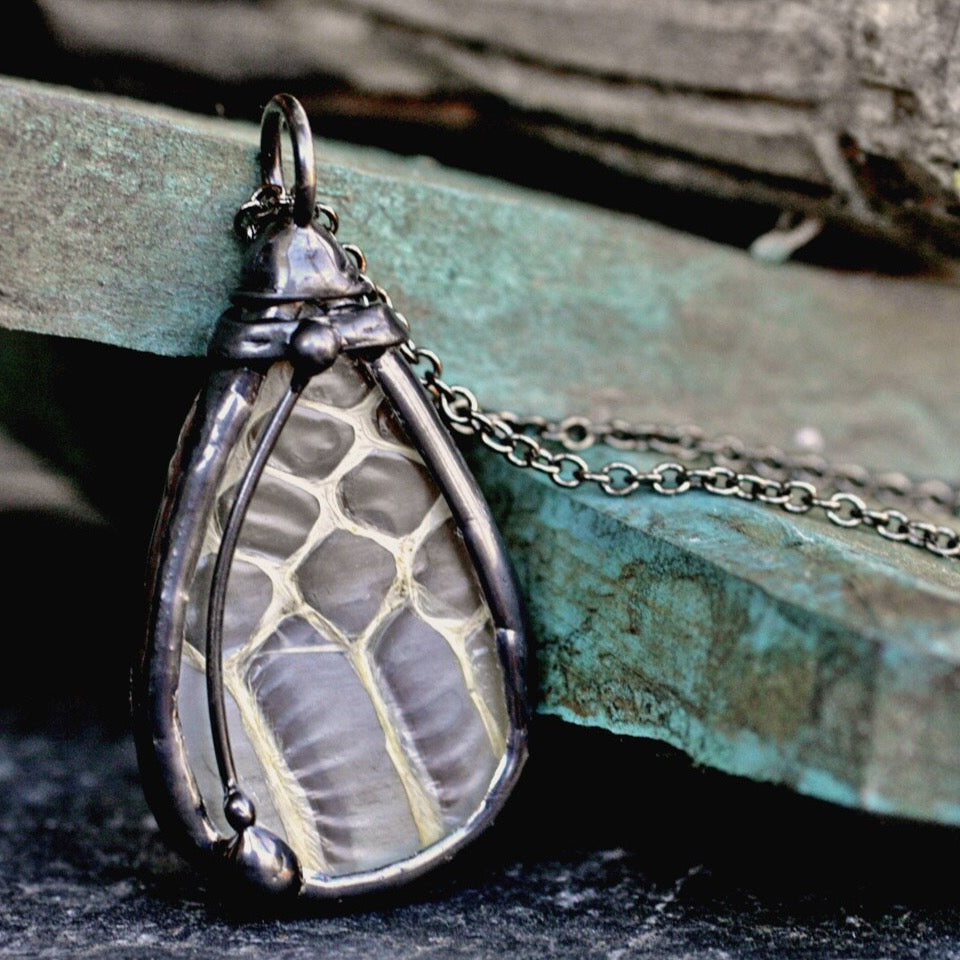 Snakeskin Drop necklace