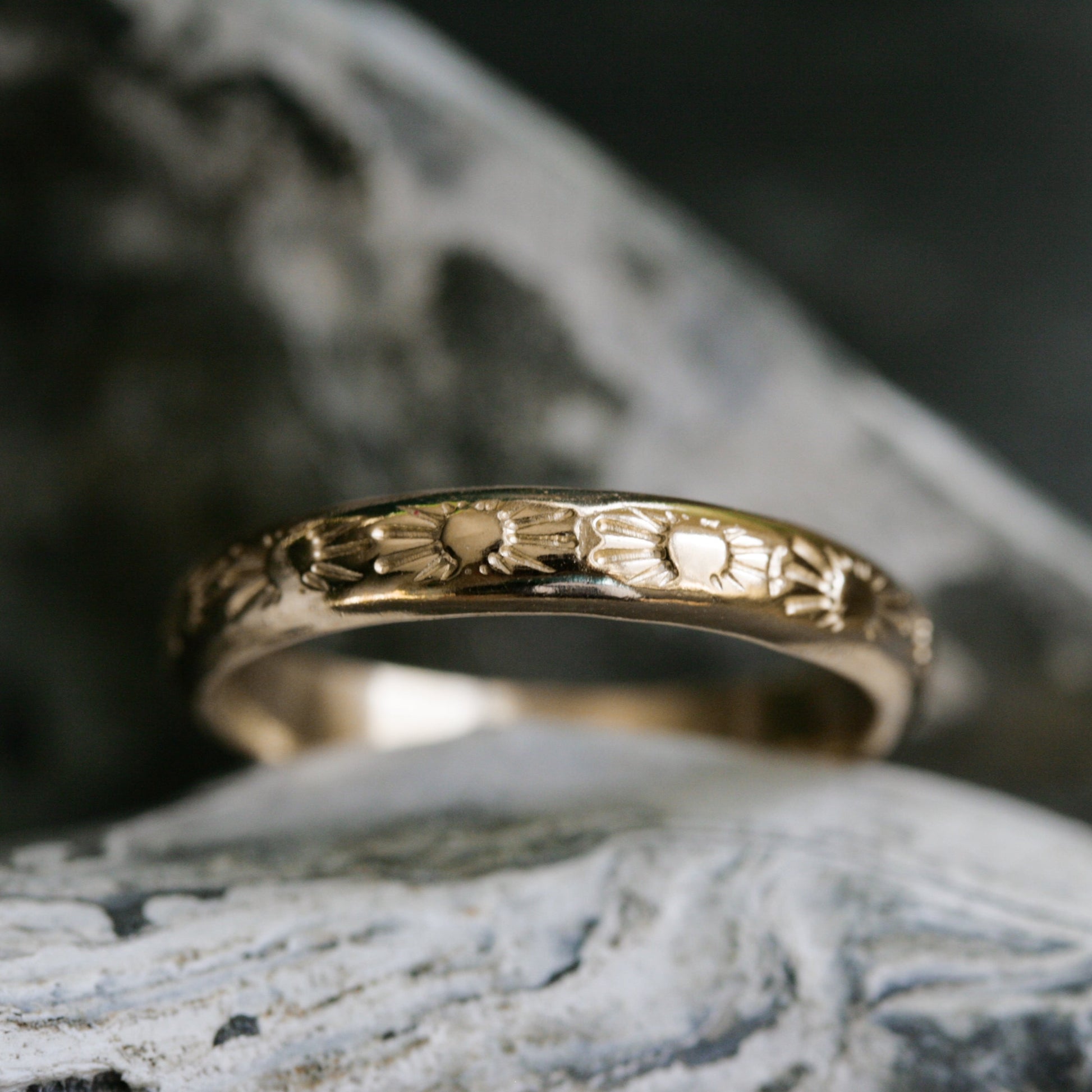 handcrafted celestial sun ring