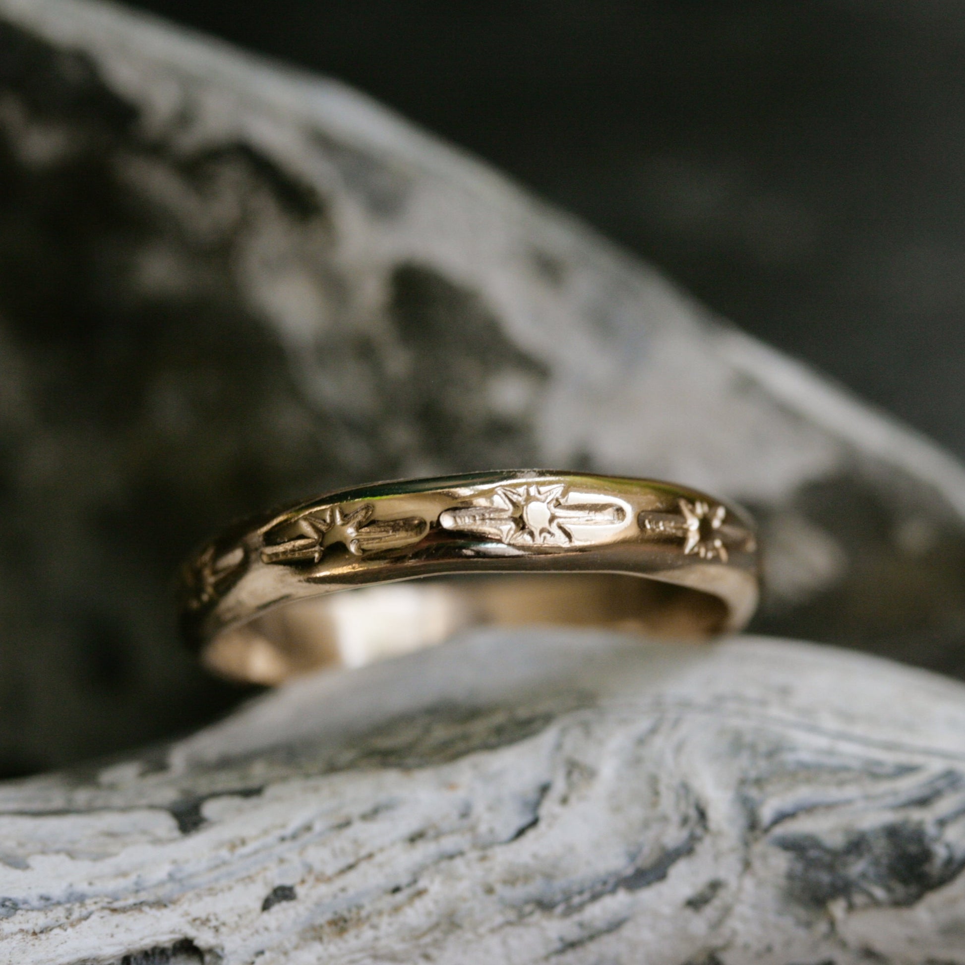 gold celestial stacking ring