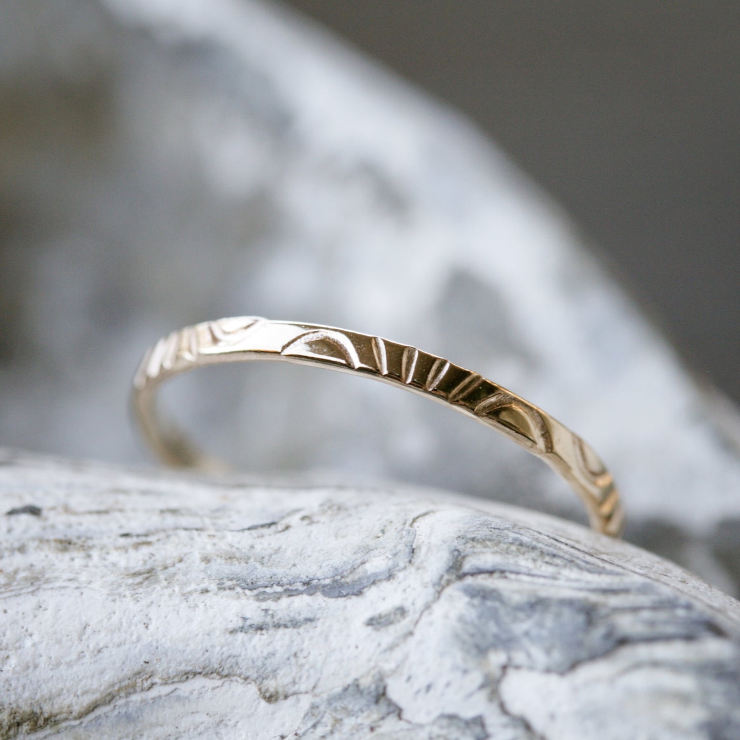 dainty gold stacking ring band with hand shaped sun rays