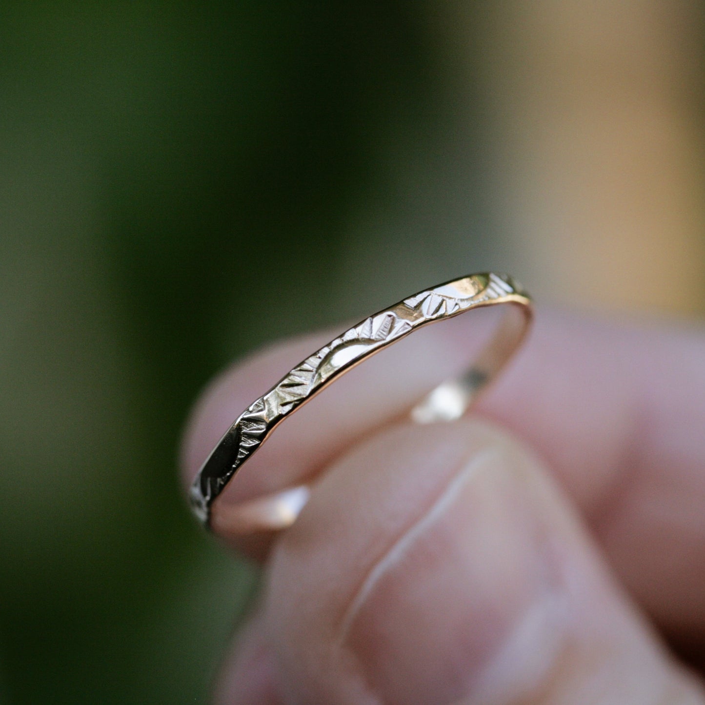 hand stamped sunshine ring