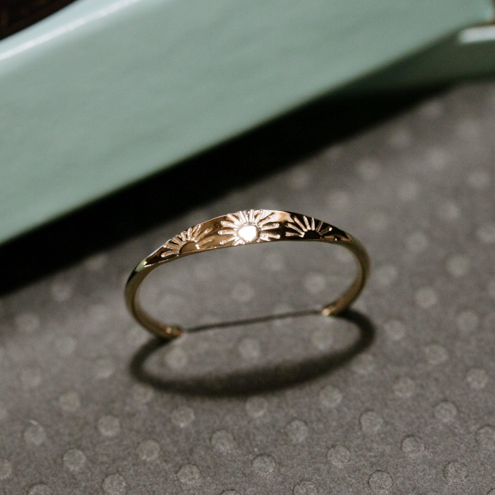 Handmade gold sun ring- SUNSHINE- Available in solid 10k, 14k, 14k rose selling gold