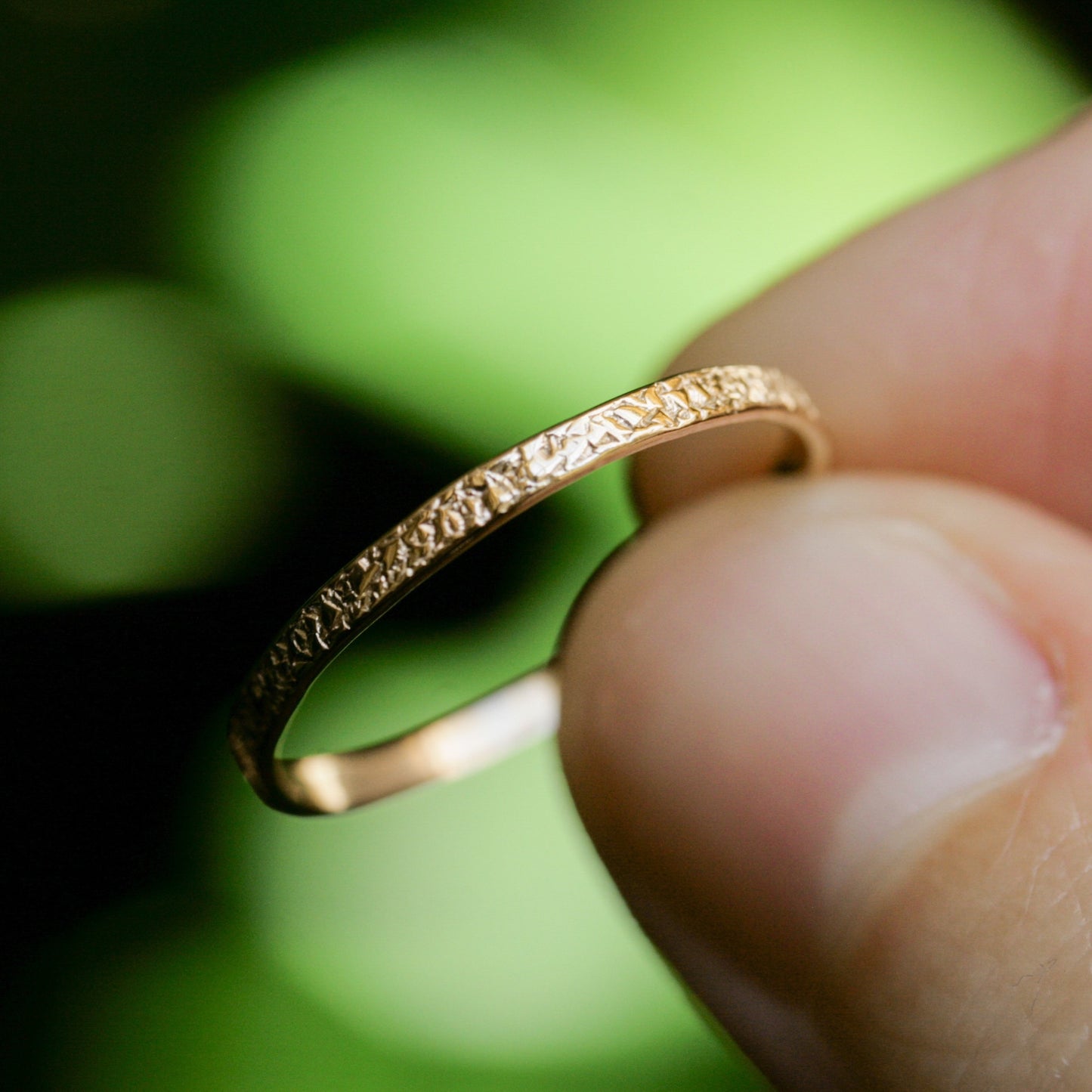 2mm gold band with texture