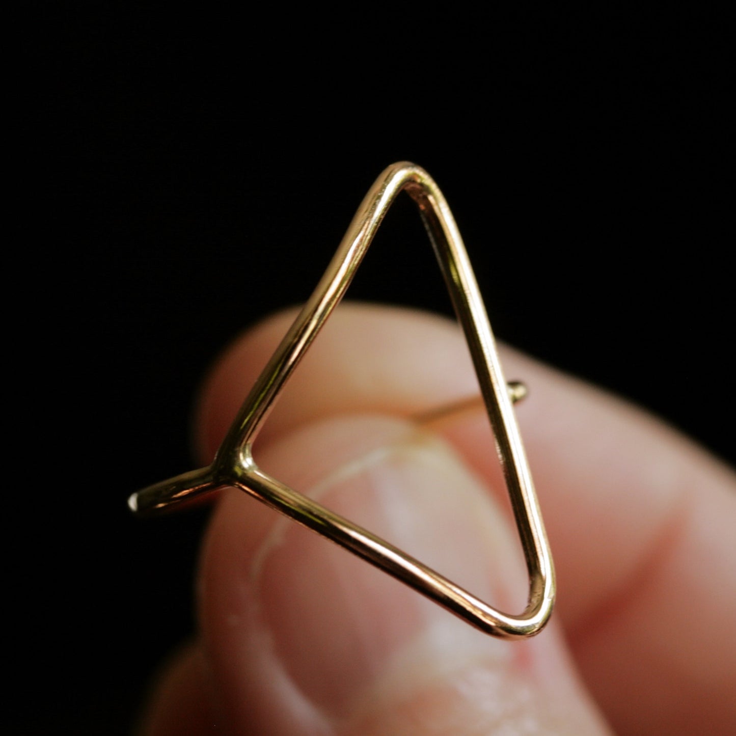 minimalist big triangle ring