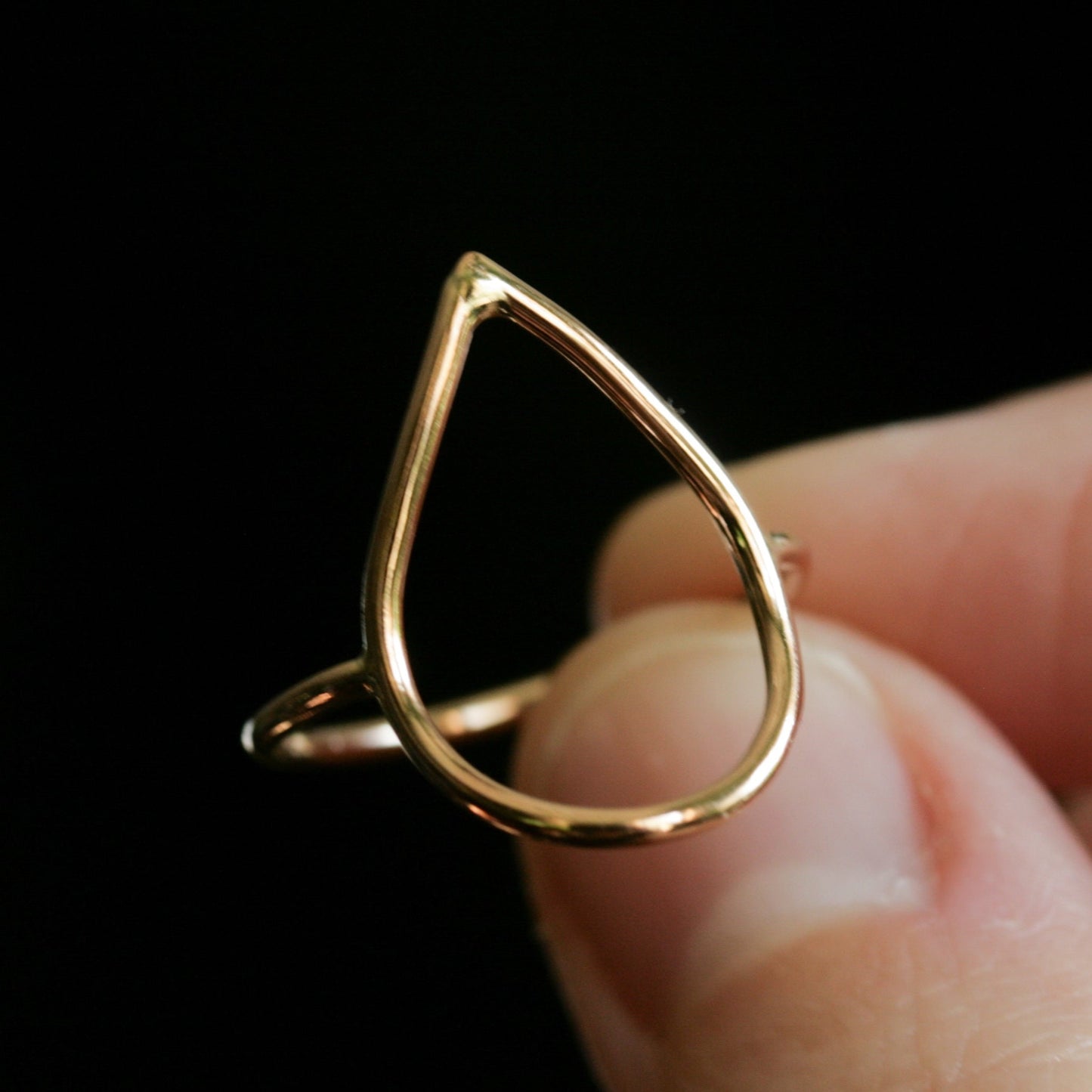 open form teardrop ring