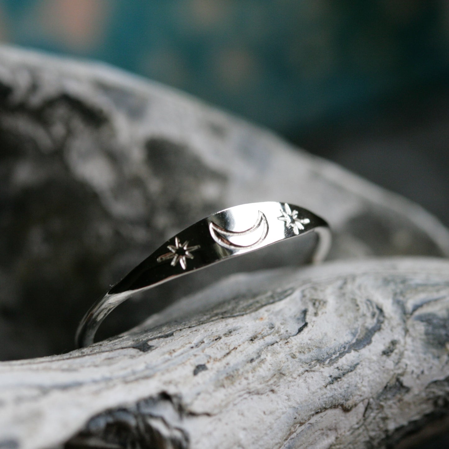 handcrafted astrological ring in solid silver