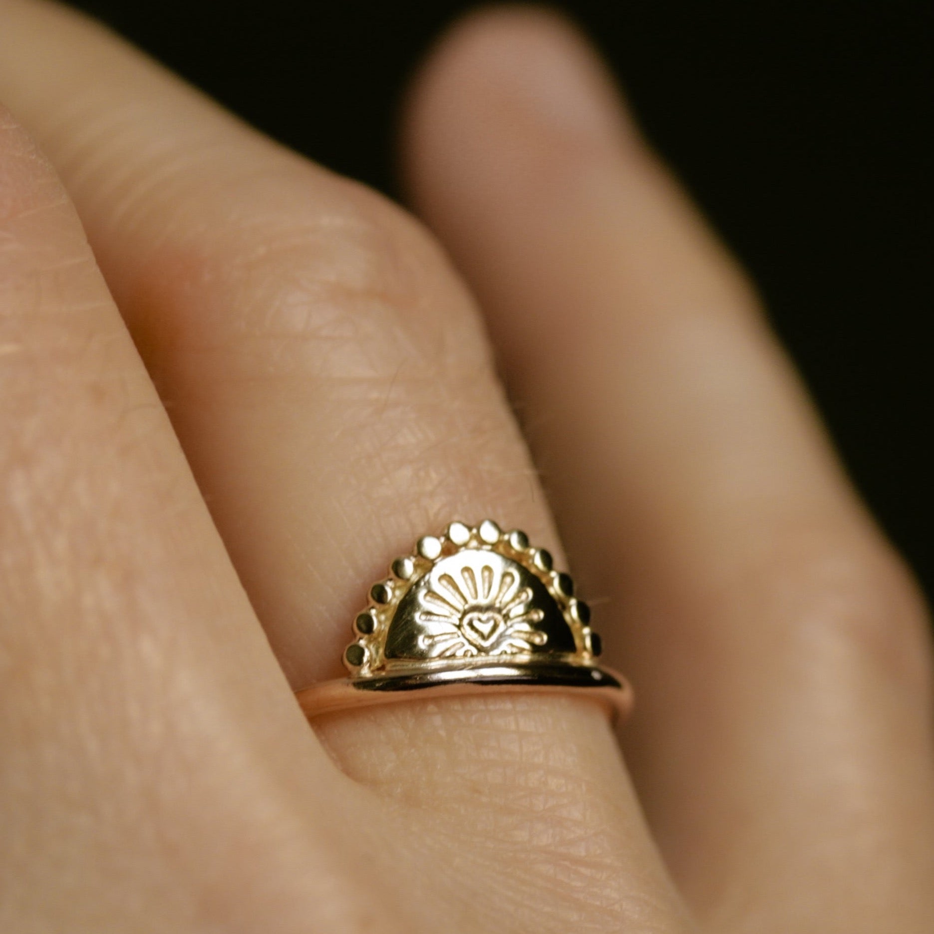 shining heart ring