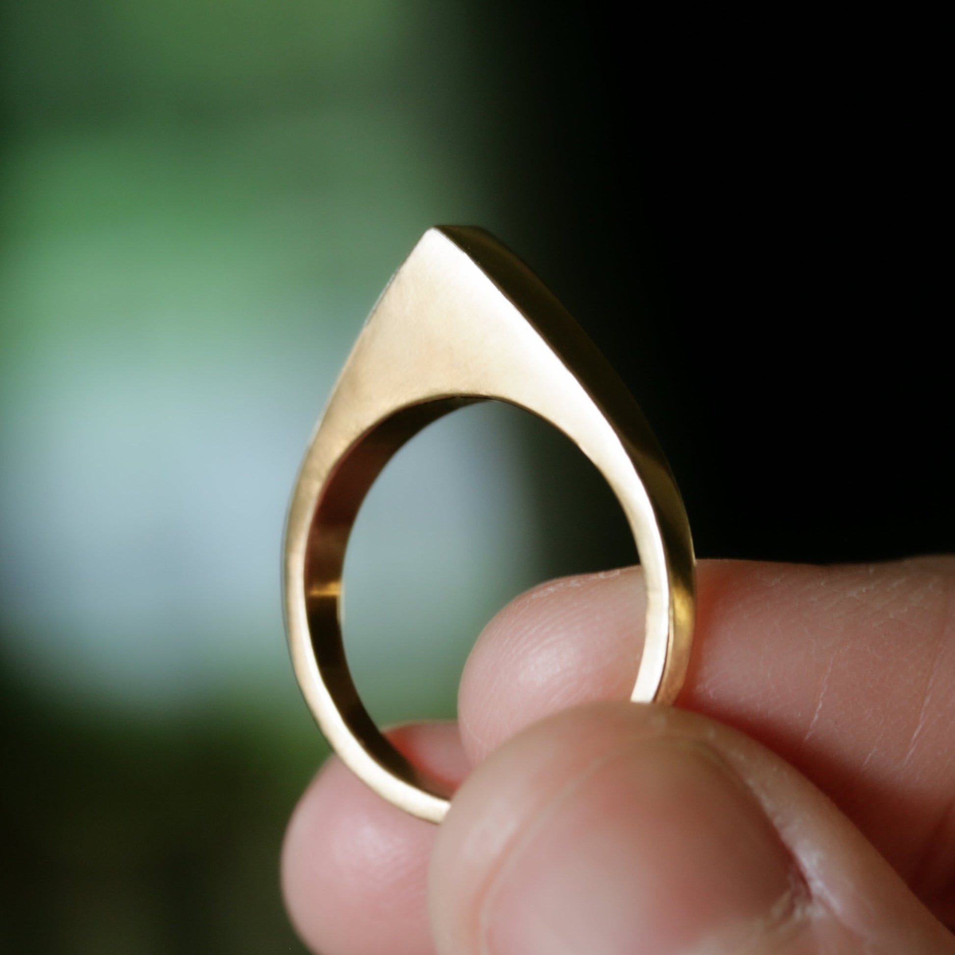 lost wax cast ring in bronze