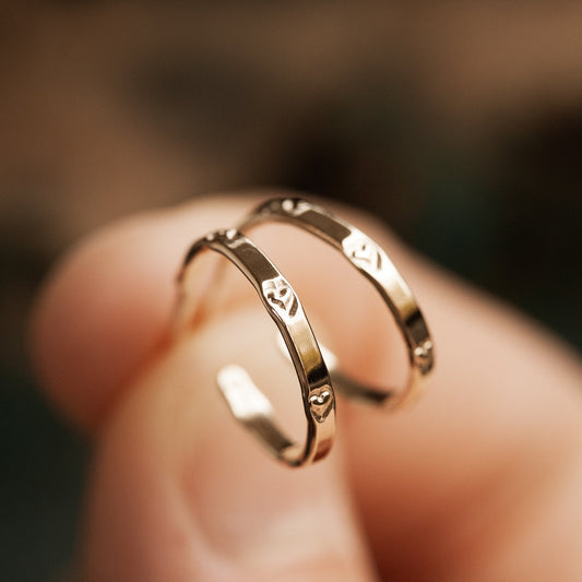 gold heart hoops