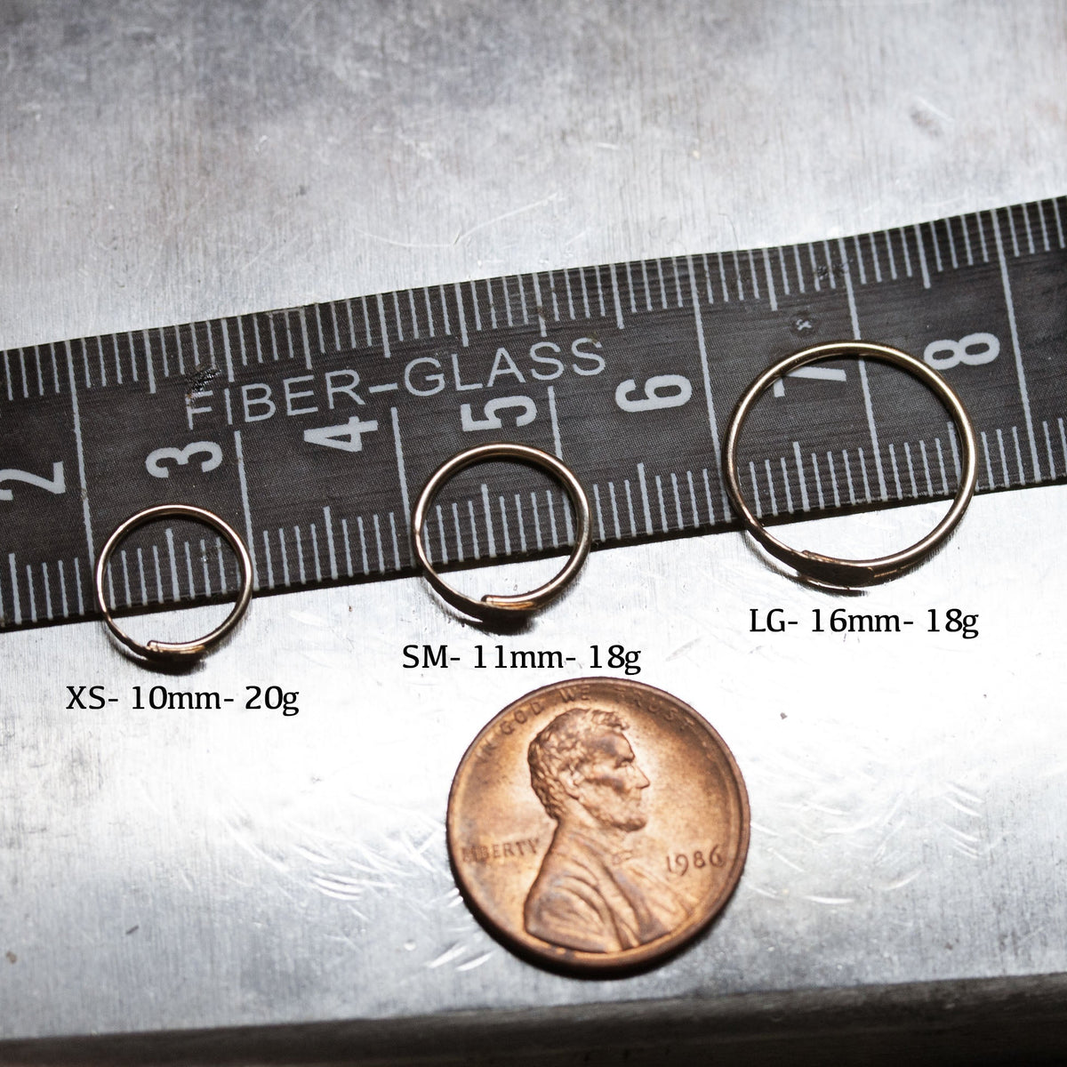 gold hoop sizes