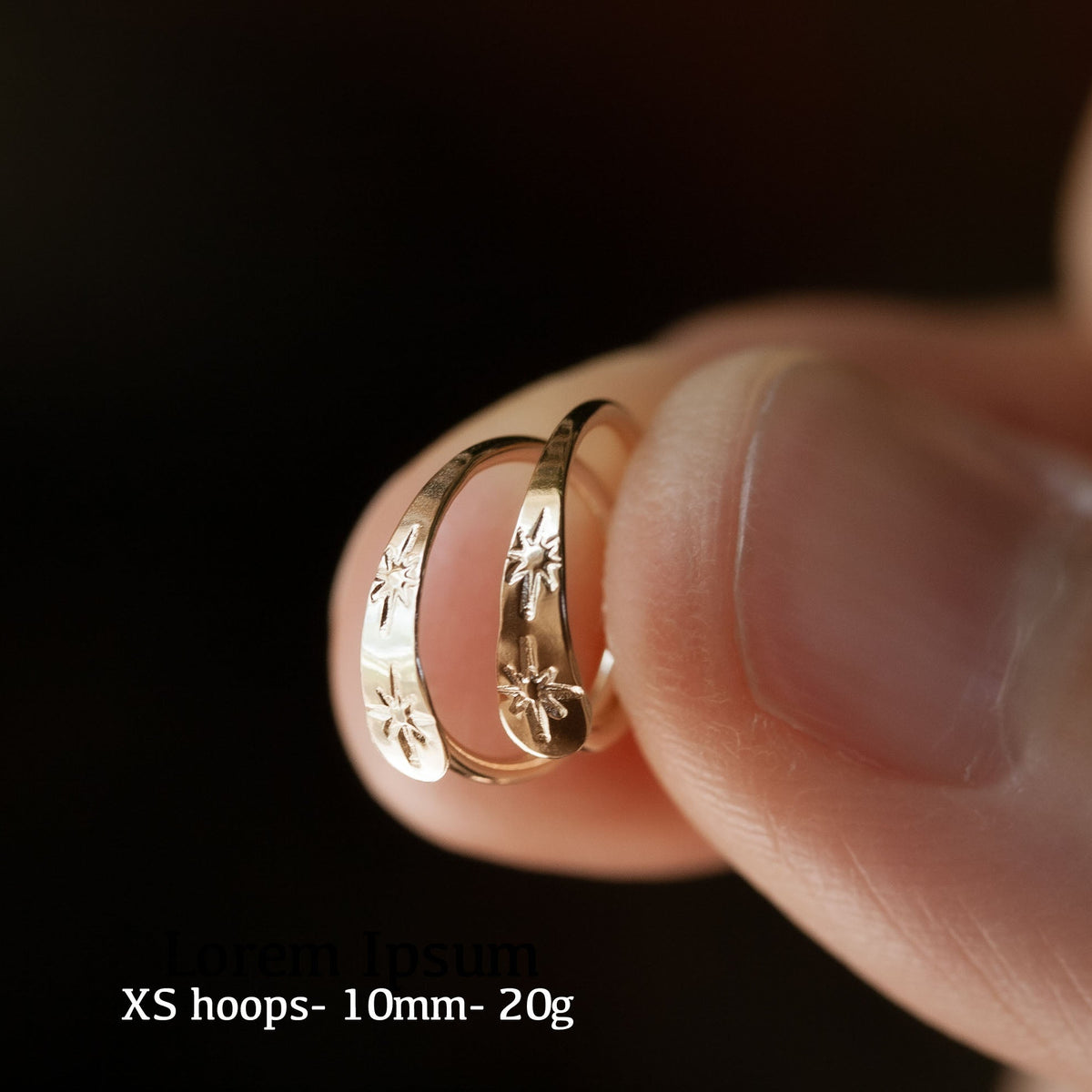 tiny gold star hoops
