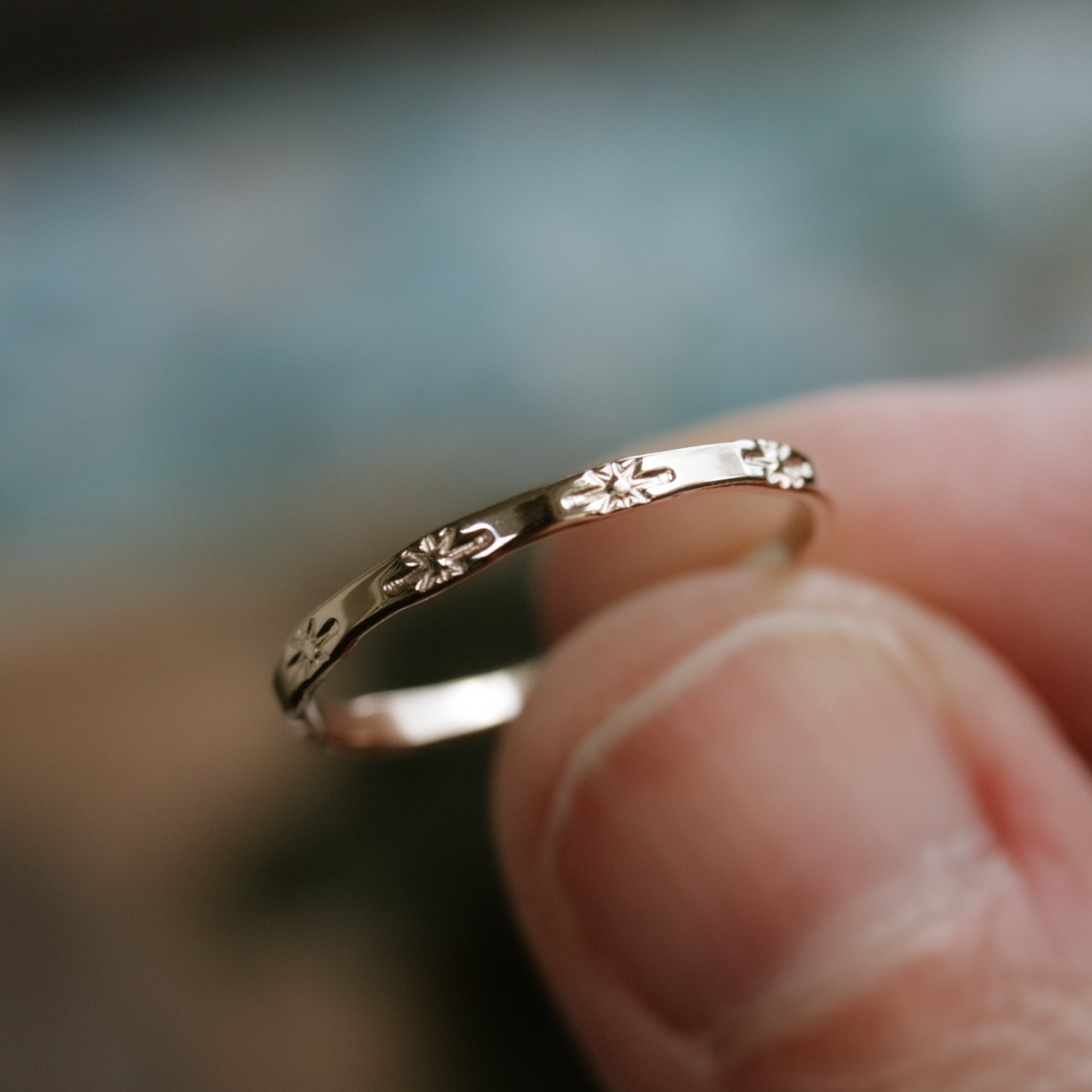 handmade wedding band with stars