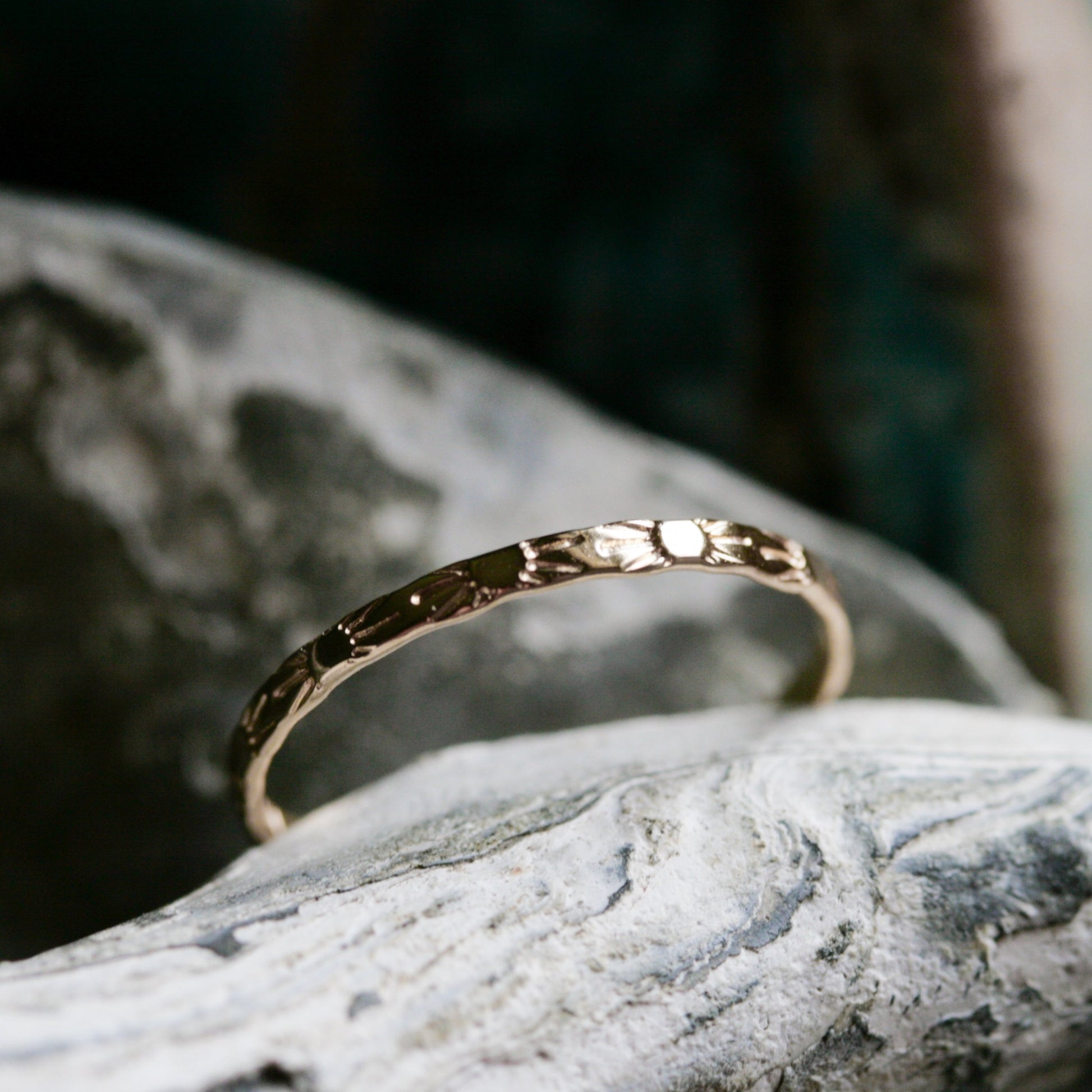 handmade gold sun ring