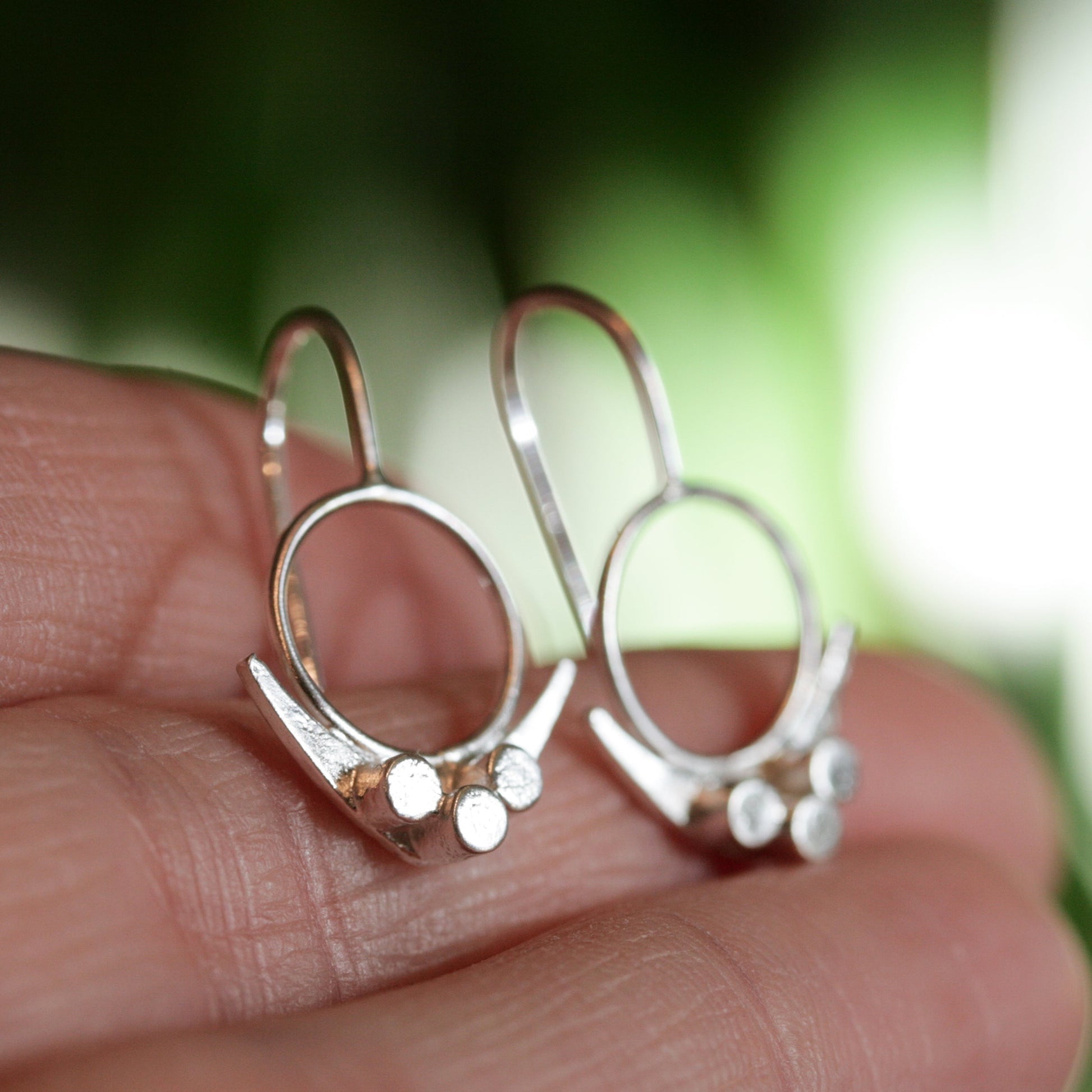 silver dot earrings