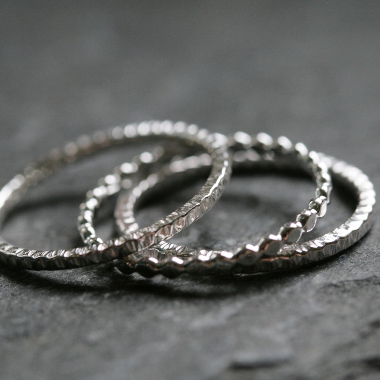 sparkly silver rings