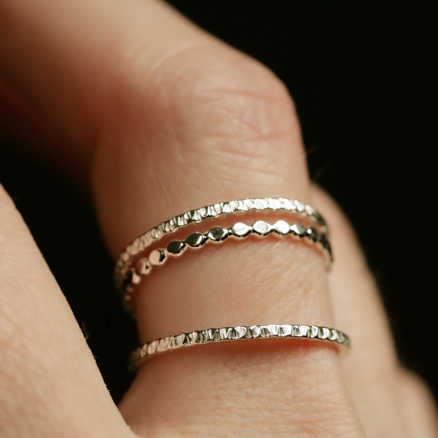 silver stacking rings