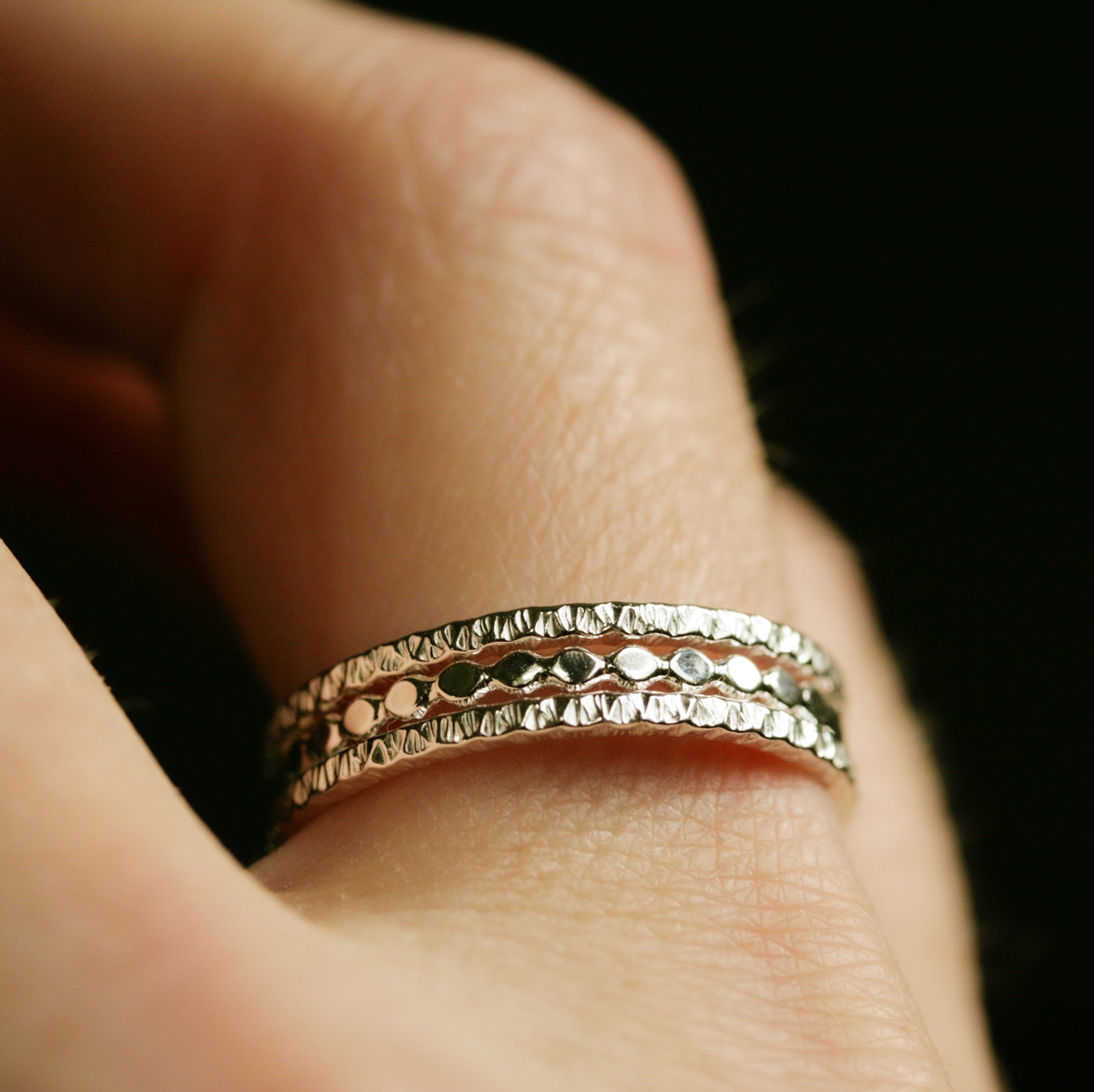 silver stacking ring set