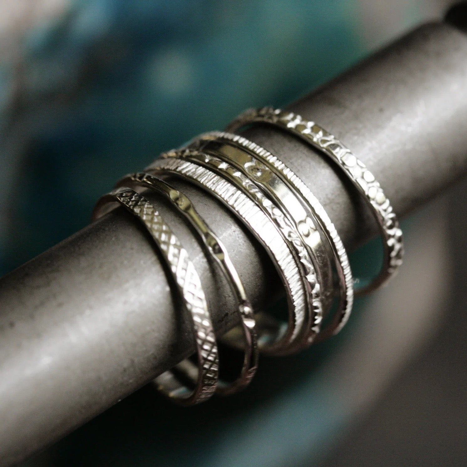 silver stacking rings