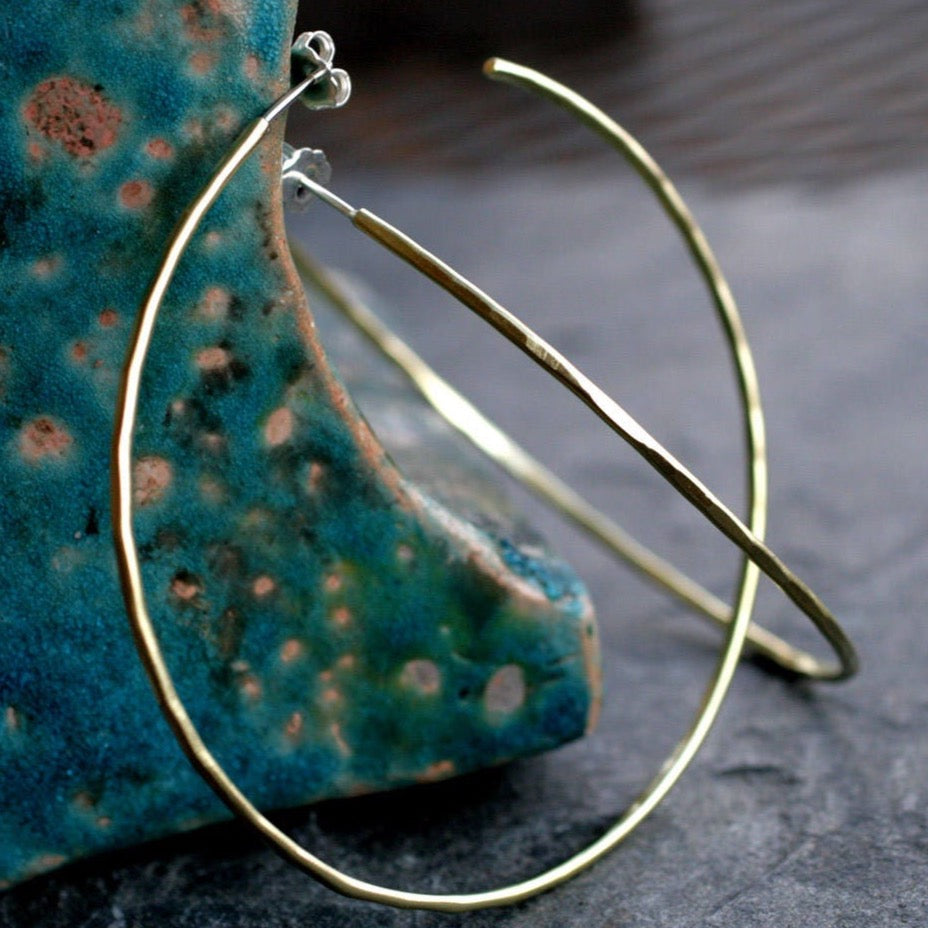 faceted gold hoop earrings