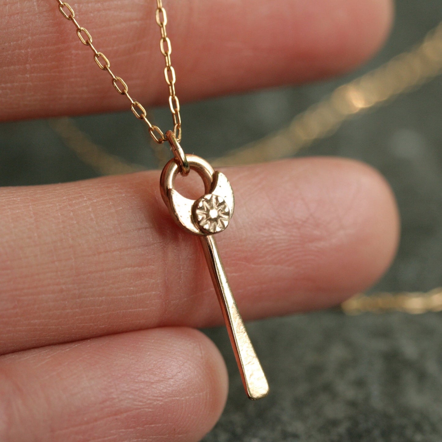 dainty celestial moon necklace