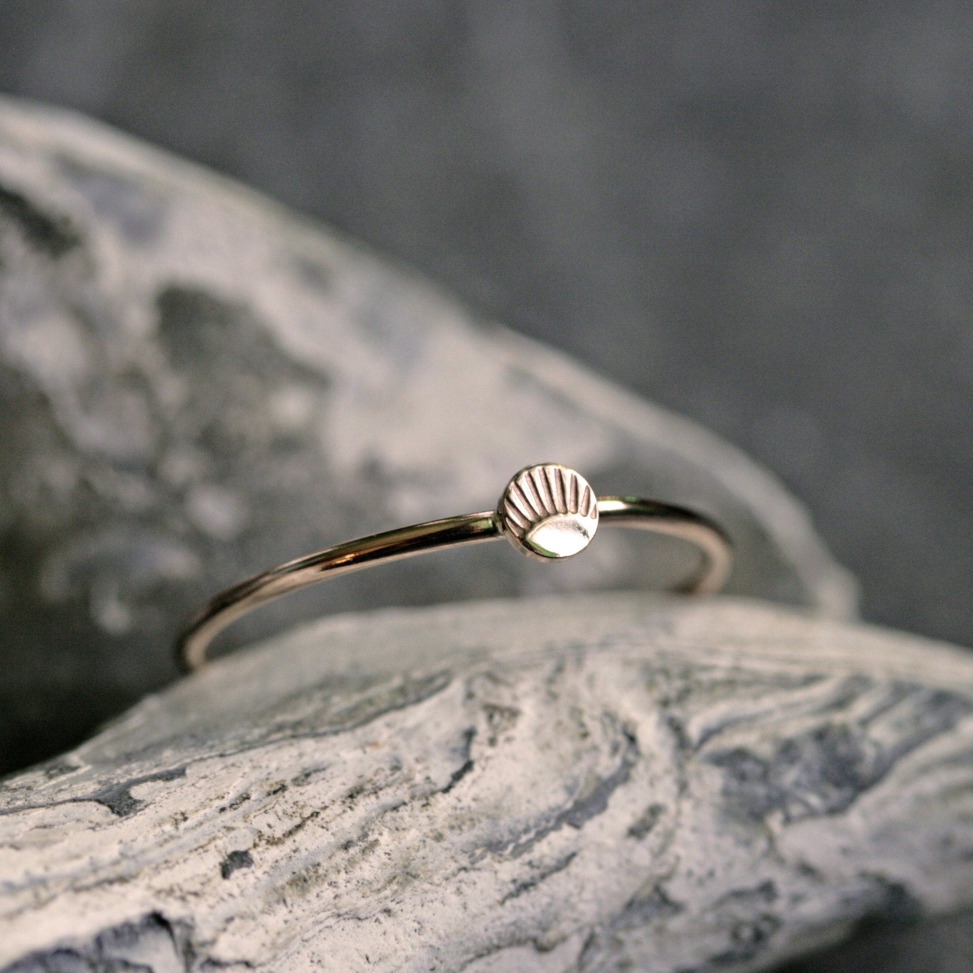 handmade dainty stackable sunshine ring