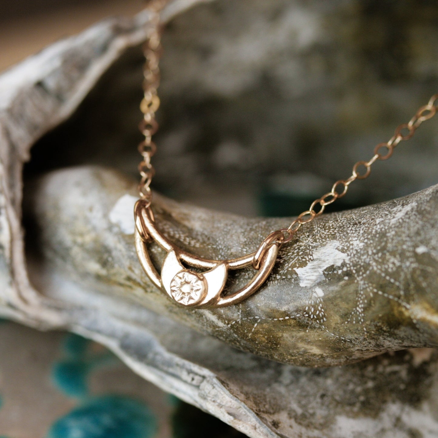 dainty moon pendant