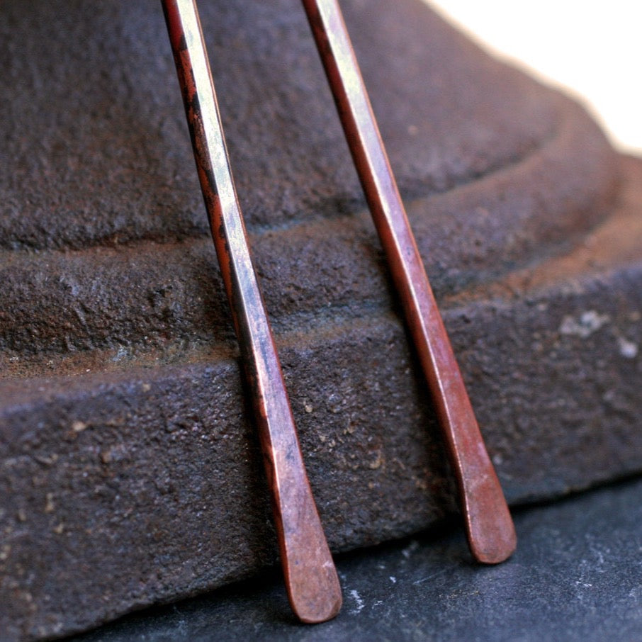 copper patina earrings