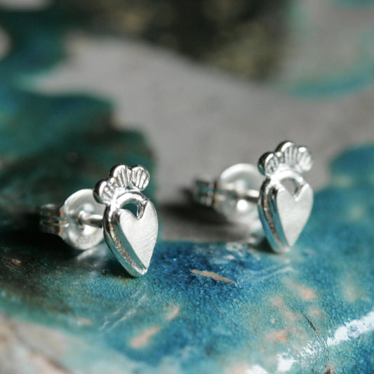 Silver Heartshine studs