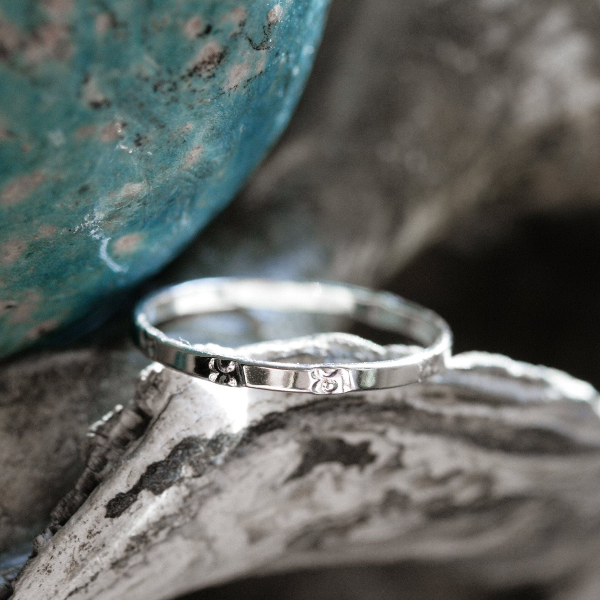 stamped silver ring