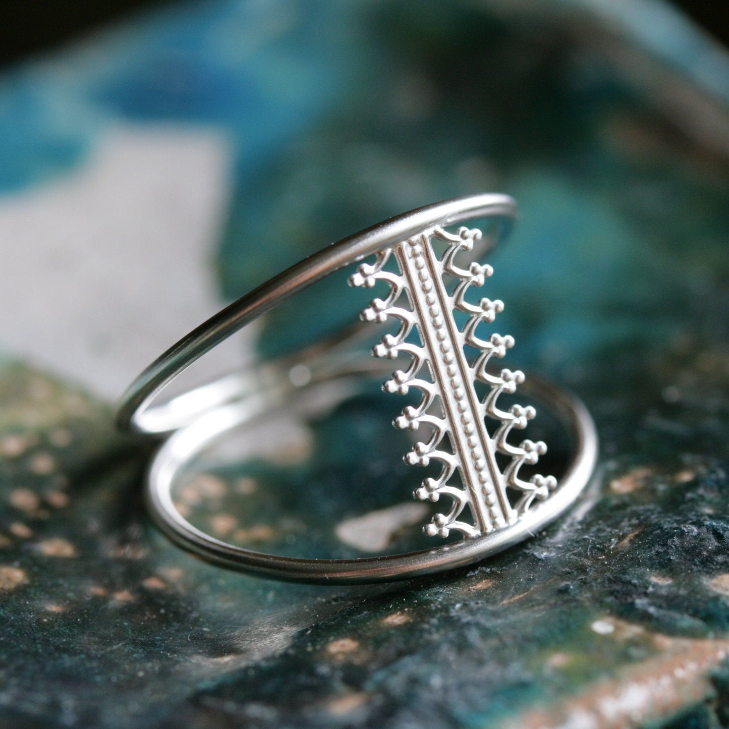 silver cage ring