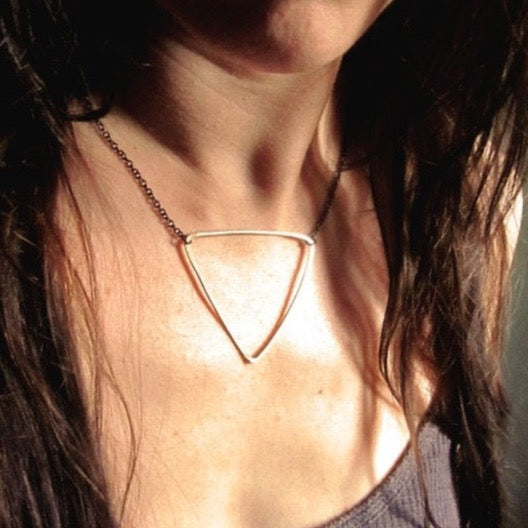 gold triangle necklace