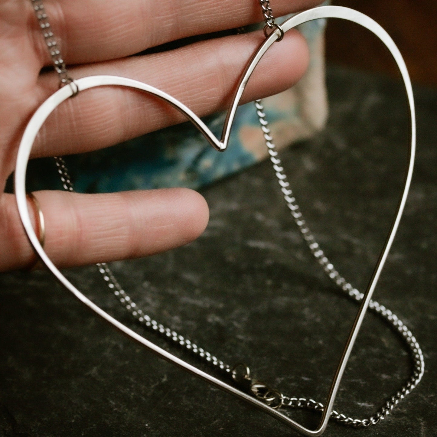 silver heart necklace