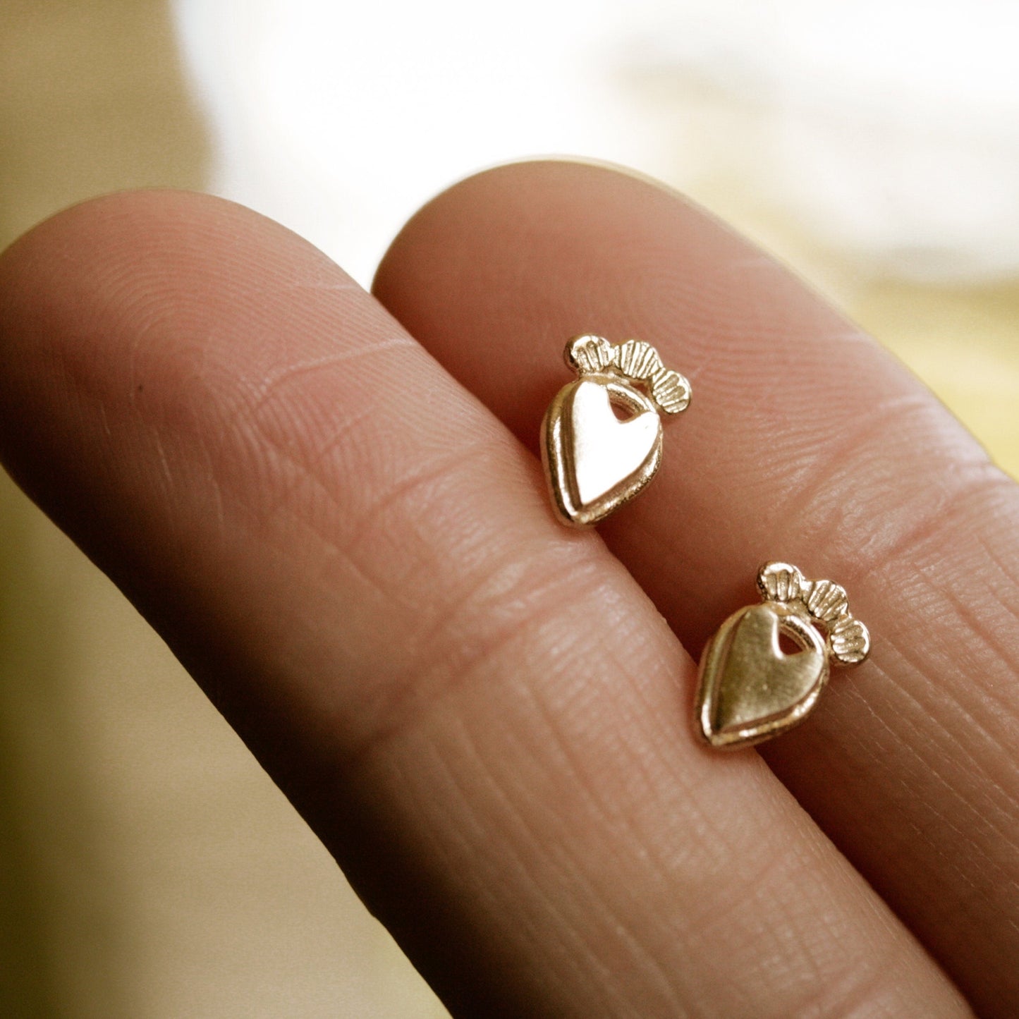 dainty heart post earrings