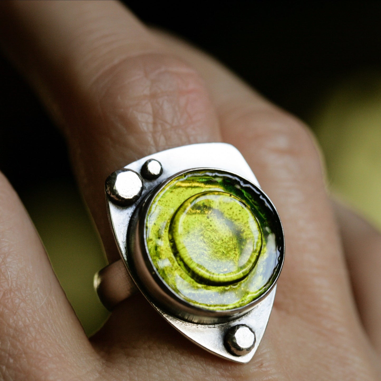 Olivine ring- size 7.5