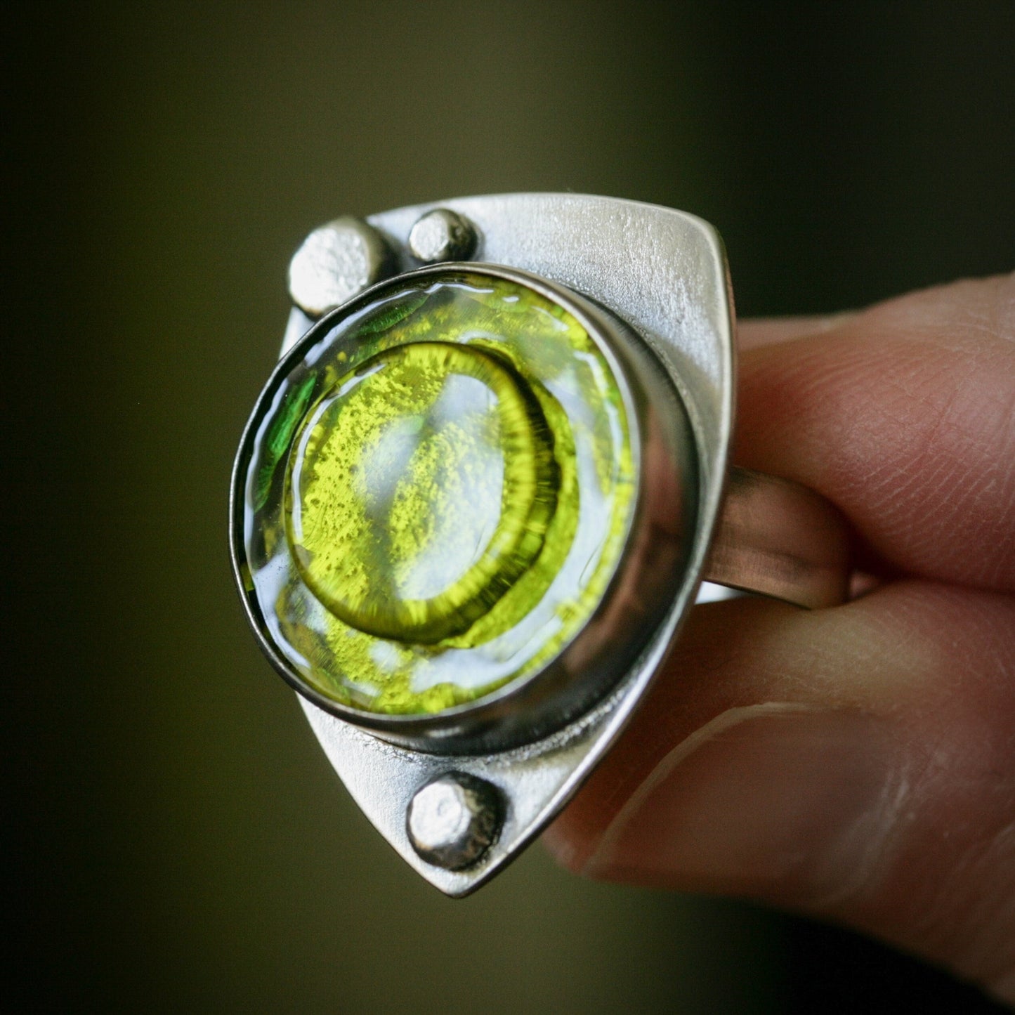 Olivine ring- size 7.5