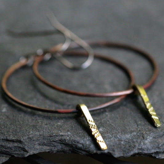 copper hoop earrings