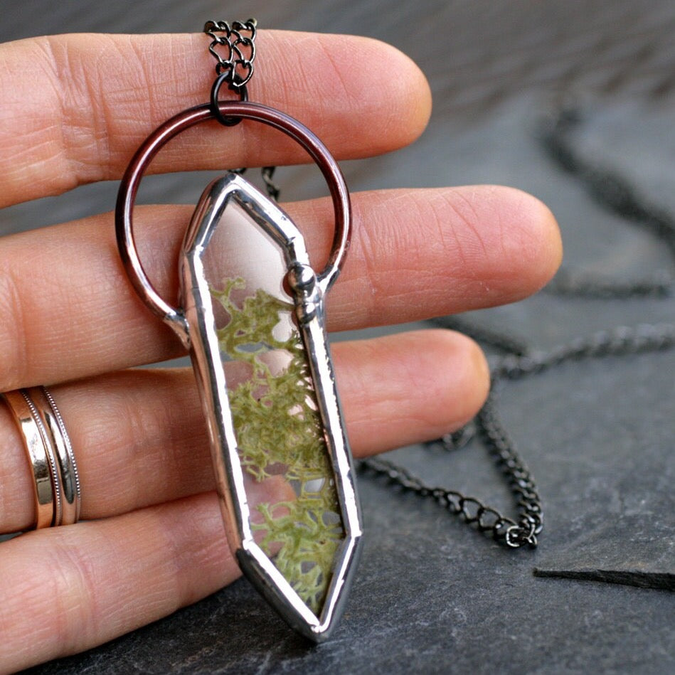 stained glass moss jewelry