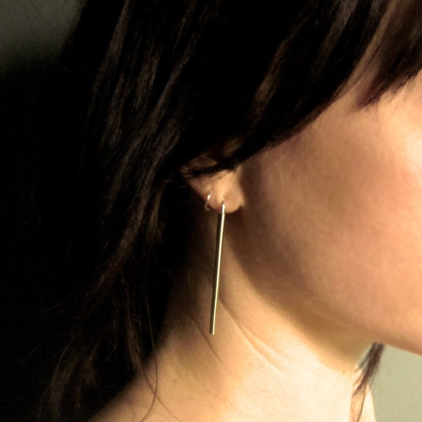 simple gold bar earrings