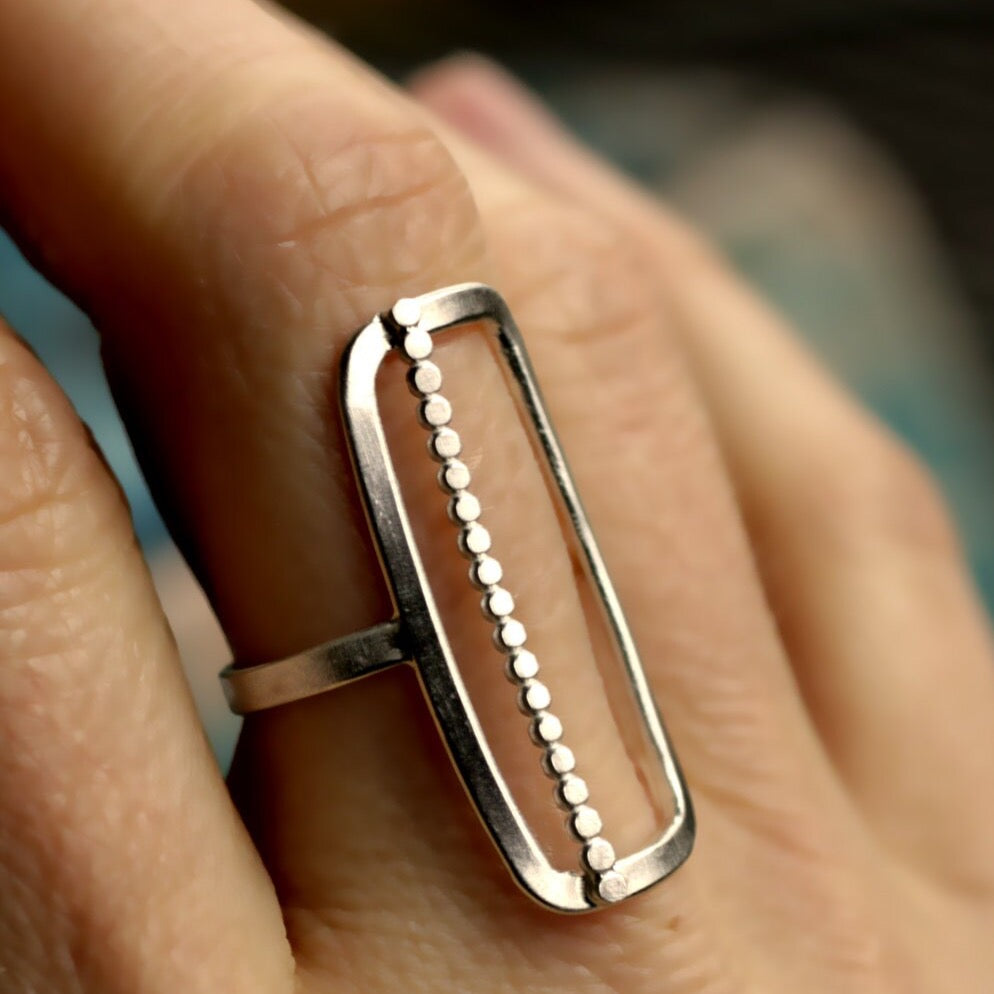 Raindrop Rectangle ring