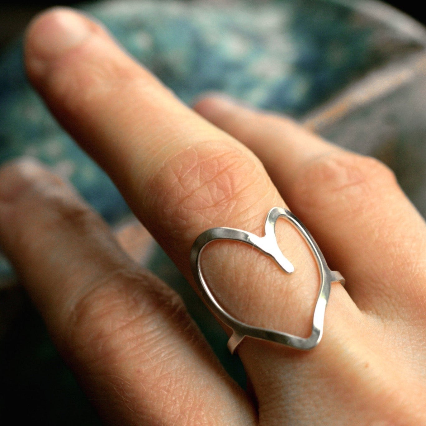 Big Heart ring- hand formed in sterling or solid gold – Muse Glass
